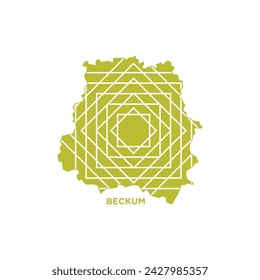 Beckum Map - World Map International vector template. German region silhouette vector illustration