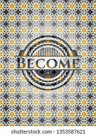 Become arabic emblem background. Arabesque decoration.
