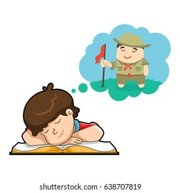 become a boy scout .dream big illustration
