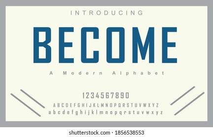 Become font. Elegant alphabet letters font and number. Lettering Minimal Fashion Designs. Typography fonts regular uppercase and lowercase. vector illustration