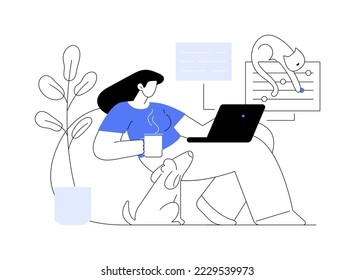 Become a freelancer abstract concept vector illustration. Distant work, individual freelance job, becoming independent entrepreneur, finding clients online, digital nomad abstract metaphor.