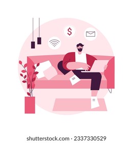 Become a freelancer abstract concept vector illustration. Distant work, individual freelance job, becoming independent entrepreneur, finding clients online, digital nomad abstract metaphor.