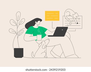 Become a freelancer abstract concept vector illustration. Distant work, individual freelance job, becoming independent entrepreneur, finding clients online, digital nomad abstract metaphor.