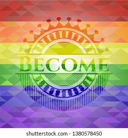 Become lgbt colors emblem 