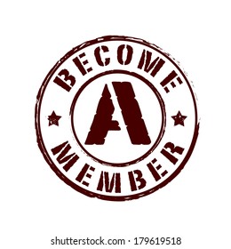 become a member grunge stamp on vector illustration