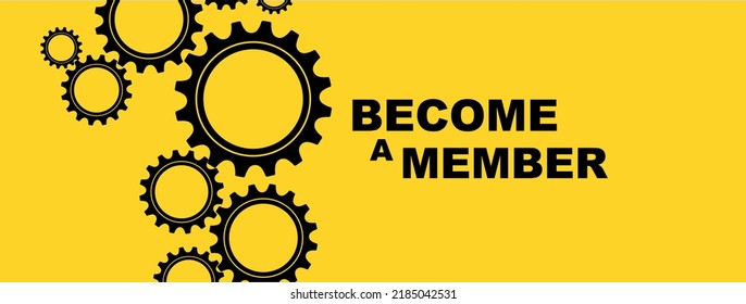 BECOME A MEMBER sign on white background