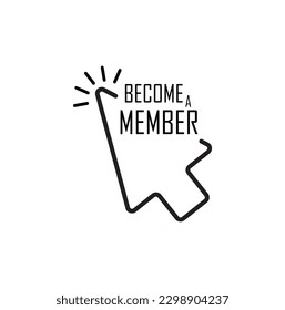 BECOME A MEMBER sign on white background