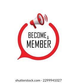 BECOME A MEMBER sign on white background