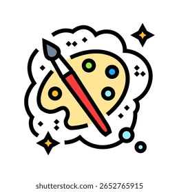 becoming an artist dream color icon vector. becoming an artist dream sign. isolated symbol illustration