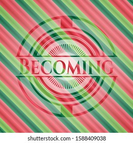 Becoming christmas colors style emblem. Vector Illustration. Detailed.
