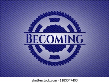 Becoming emblem with denim texture