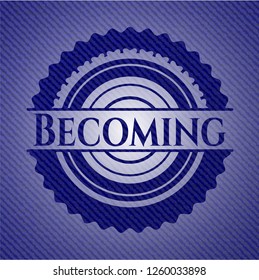 Becoming emblem with denim texture