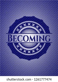 Becoming emblem with jean texture