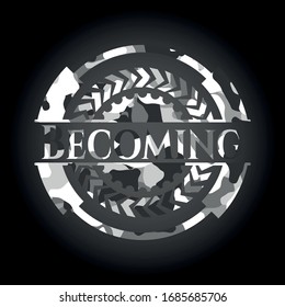 Becoming on grey camo pattern