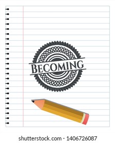 Becoming pencil draw. Vector Illustration. Detailed.