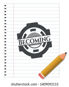 Becoming with pencil strokes. Vector Illustration. Detailed.