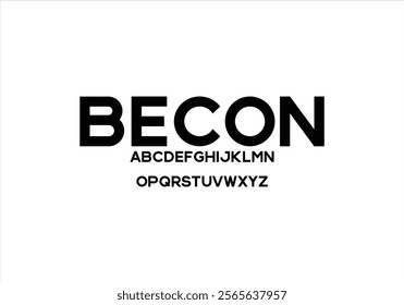 Becon font for logo and headline. Isolated vector typeset