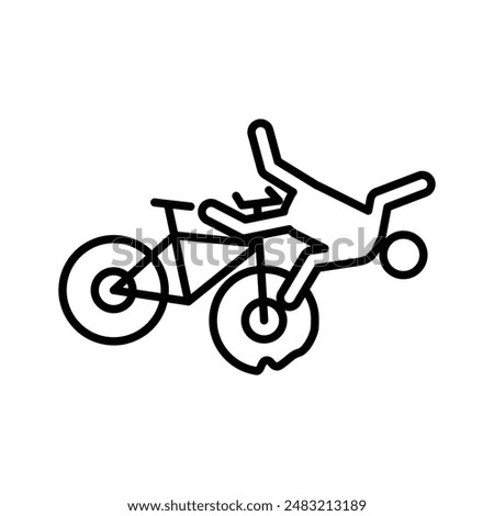 becycle accident icon linear logo mark in black and white