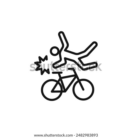 becycle accident icon logo sign vector outline
