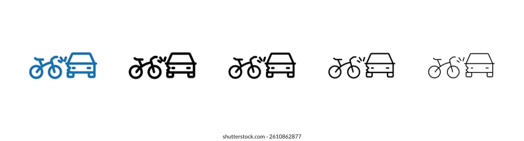 becycle accident icon Outline vector logo for web ui