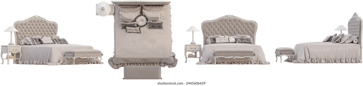 Bed of 3D Render with transparent background