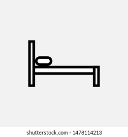 
Bed Accommodation Icon. Motel or Housing Vector, Sign and Symbol for Design, Presentation, Website or Apps Elements. 