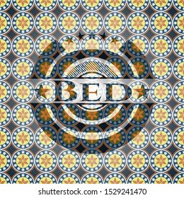 Bed arabic emblem. Arabesque decoration.
