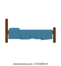 bed bedroom comfortable object home interior furniture vector illustration