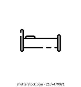 Bed, Bedroom Dotted Line Icon Vector Illustration Logo Template. Suitable For Many Purposes.