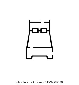 Bed, Bedroom Dotted Line Icon Vector Illustration Logo Template. Suitable For Many Purposes.