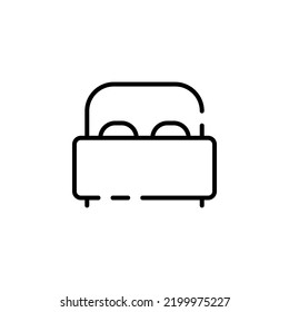 Bed, Bedroom Dotted Line Icon Vector Illustration Logo Template. Suitable For Many Purposes.
