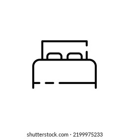 Plantilla De Logotipo De Ilustración De Icono De Línea Dotada De Dormitorio. Idóneo Para Muchos Fines.