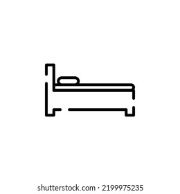 Plantilla De Logotipo De Ilustración De Icono De Línea Dotada De Dormitorio. Idóneo Para Muchos Fines.