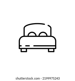 Plantilla De Logotipo De Ilustración De Icono De Línea Dotada De Dormitorio. Idóneo Para Muchos Fines.