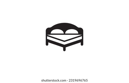 Bed Bedroom furniture logo flat icon