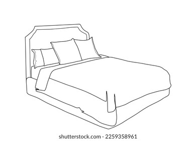 habitación dormitorio hogar decoración vectorial ilustración a mano