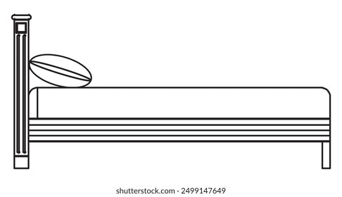 Bed, Bedroom Icon. Vector Illustration.