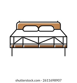 bed bedroom interior color icon vector. bed bedroom interior sign. isolated symbol illustration