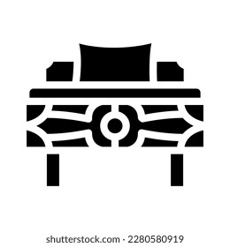 bed bedroom interior glyph icon vector. bed bedroom interior sign. isolated symbol illustration