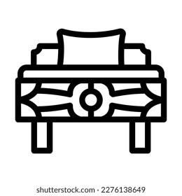 bed bedroom interior line icon vector. bed bedroom interior sign. isolated contour symbol black illustration
