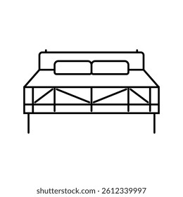 bed bedroom interior line icon vector. bed bedroom interior sign. isolated contour symbol black illustration