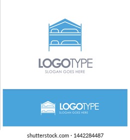 Bed, Bedroom, , Service, Hotel Blue Logo vector