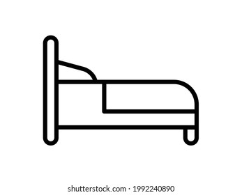 bed bedroom single isolated icon with outline style - Shutterstock ID 1992240890
