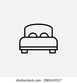 bed, bedroom, sleeping, bedtime, bedding line icon, vector, illustration, logo template. Suitable for many purposes.