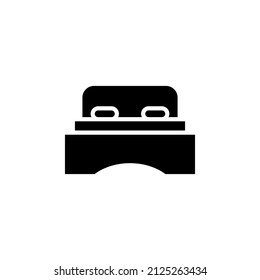 Bed, Bedroom Solid Icon Vector Illustration Logo Template. Suitable For Many Purposes.