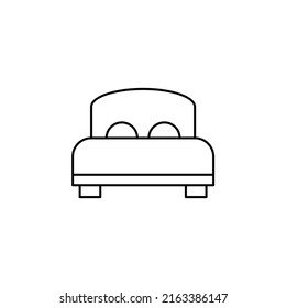 Bed, Bedroom Thin Line Icon Vector Illustration Logo Template. Suitable For Many Purposes.