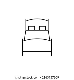 Plantilla De Logotipo De Ilustración De Ilustración De Ilustración De Icono De Línea Delgada De Cama, Dormitorio. Idóneo Para Muchos Fines.
