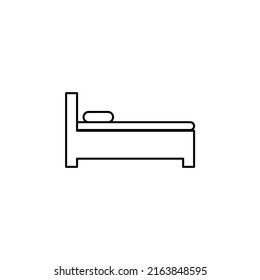 Bed, Bedroom Thin Line Icon Vector Illustration Logo Template. Suitable For Many Purposes.