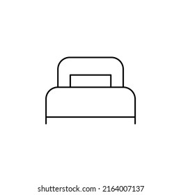 Plantilla De Logotipo De Ilustración De Ilustración De Ilustración De Icono De Línea Delgada De Cama, Dormitorio. Idóneo Para Muchos Fines.
