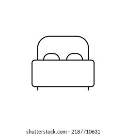 Bed, Bedroom Thin Line Icon Vector Illustration Logo Template. Suitable For Many Purposes.
